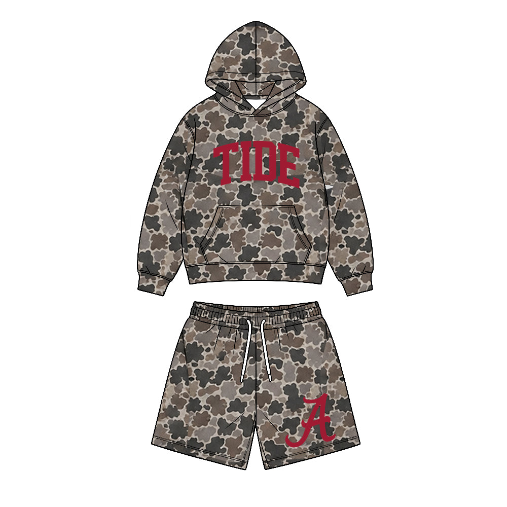 CUSTOM MOQ 3 PCS preorder GO Team TIDE Camouflage Hooded Long Sleeve Shorts Boys Sets 202607