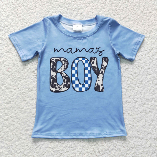 BT0183 Mama's Boy Blue Boys Short Sleeve Top T-shirts