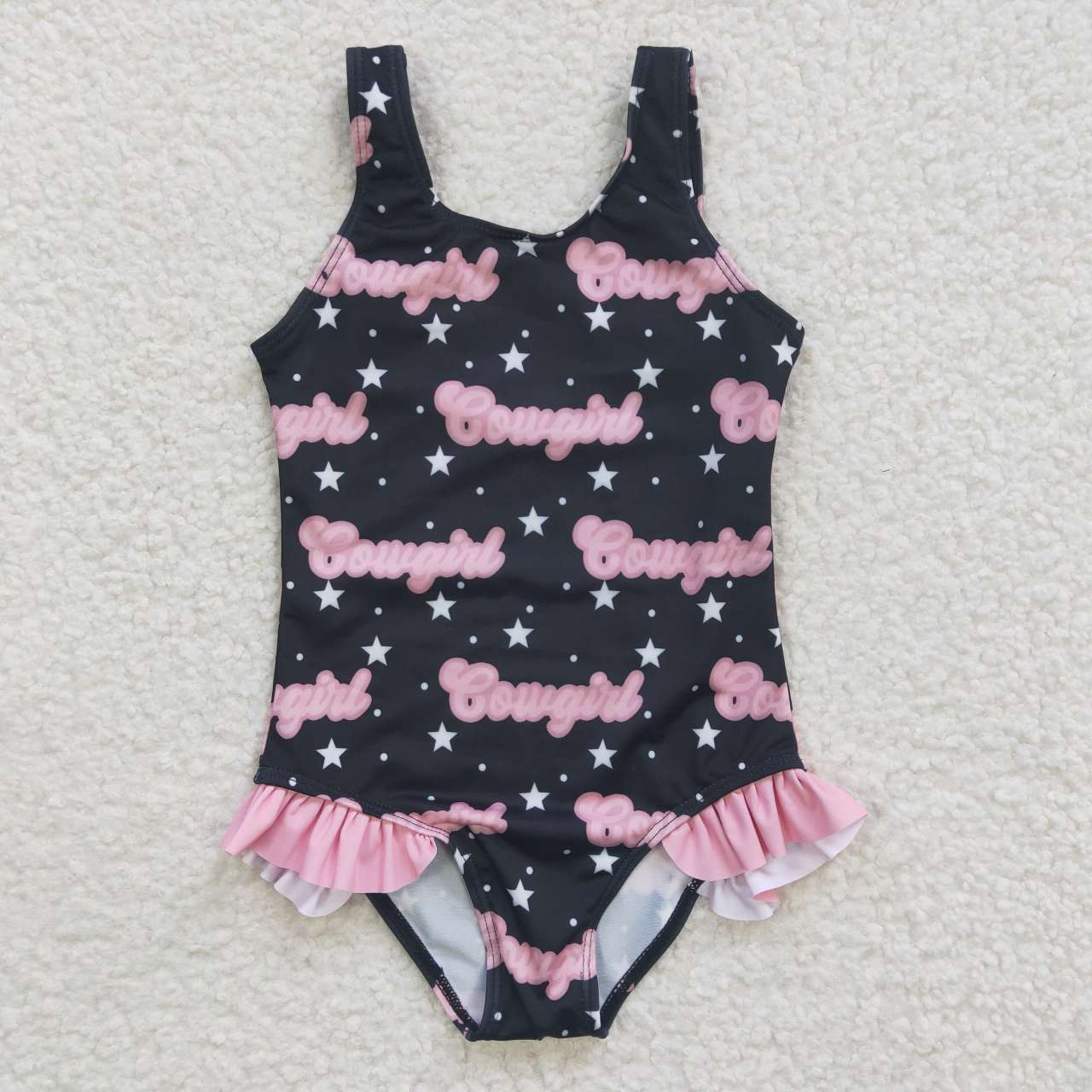 S0050 Pink Blue Cowgirl Western Girls Swimming Bathing Suits Swimsuits