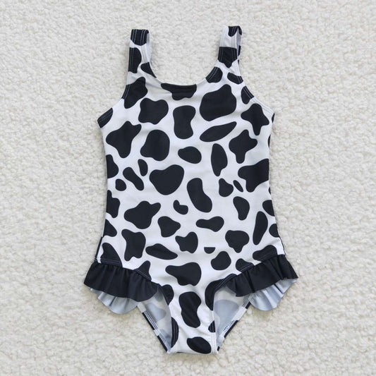 S0051  Blue Leopard Girls Swimming Bathing Suits Swimsuits