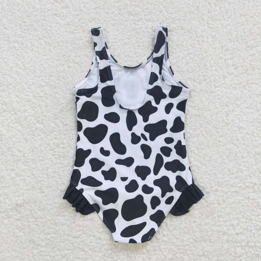 S0051  Blue Leopard Girls Swimming Bathing Suits Swimsuits