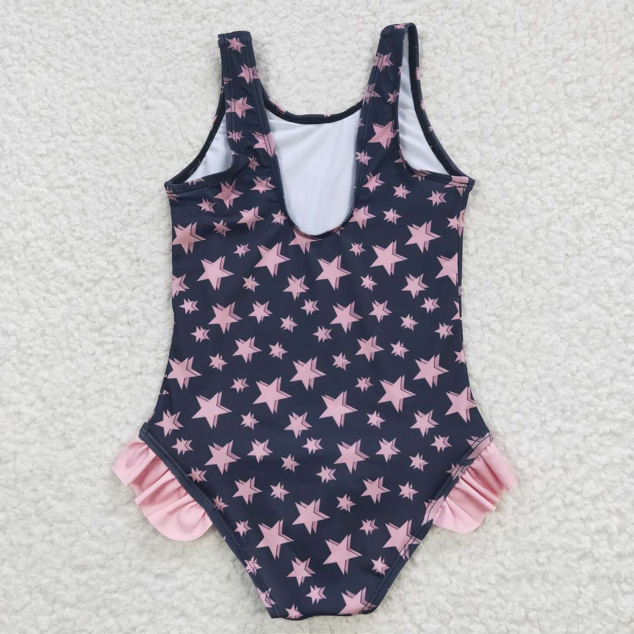 S0048 Pink Blue Star Girls Swimming Bathing Suits Swimsuits