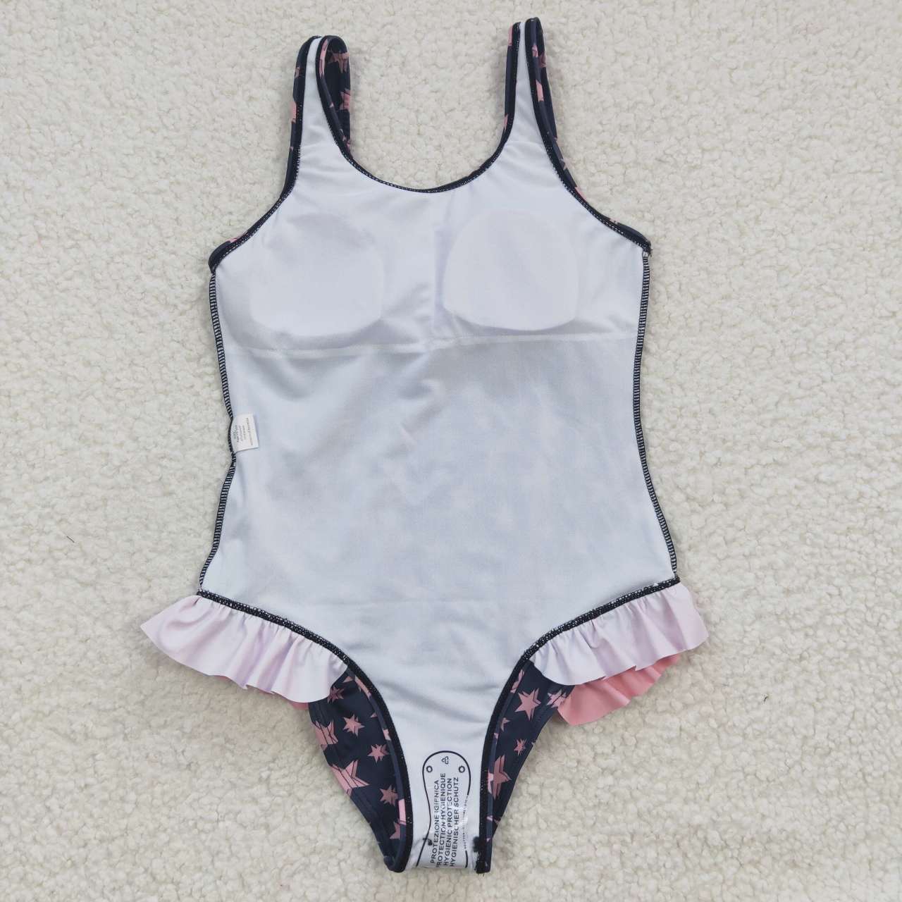 S0048 Pink Blue Star Girls Swimming Bathing Suits Swimsuits