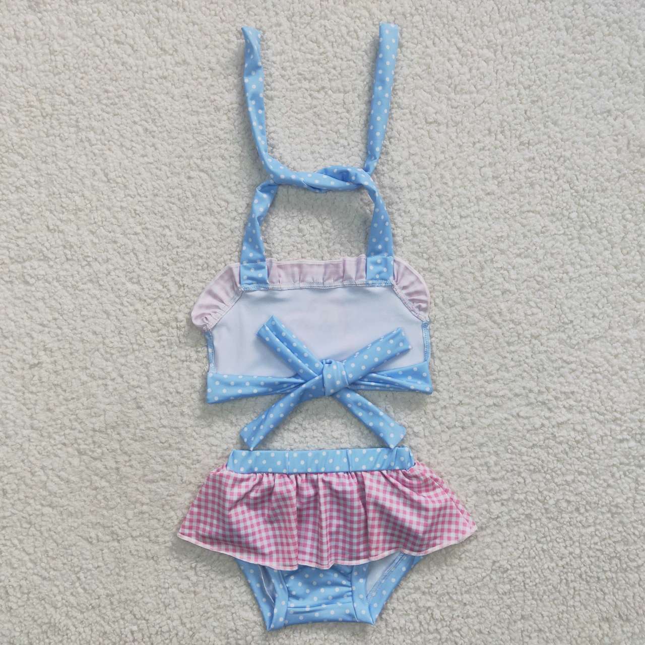 S0059 Love Pink Blue Princess Girls Swimming Bathing Suits Swimsuits