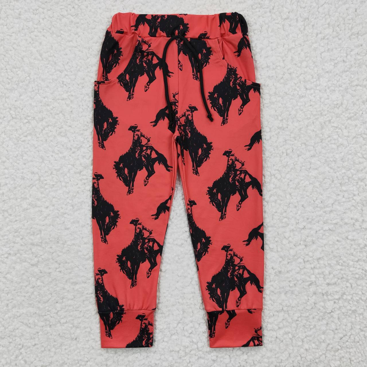 P0088 Red Rodeo Cowboy Baby Girls Legging Long Pants