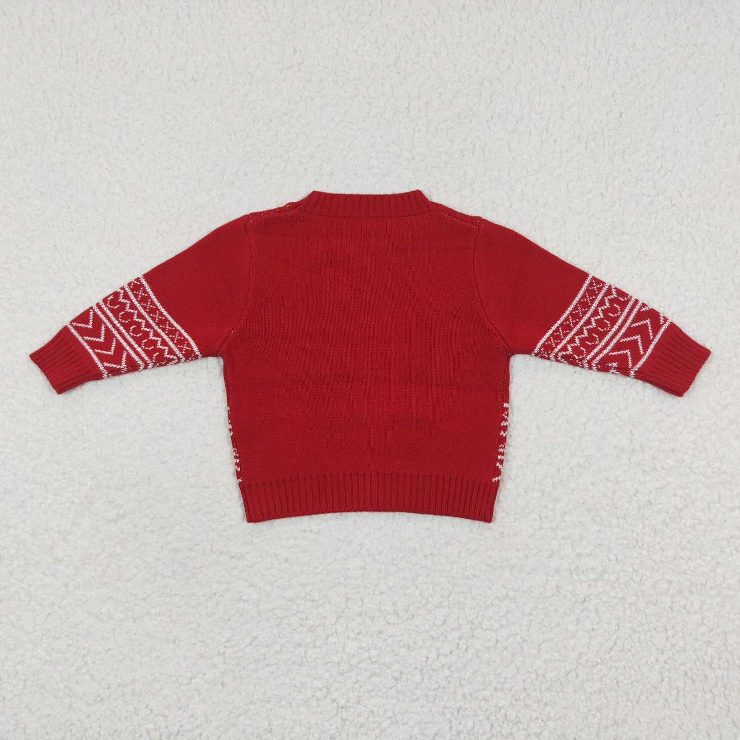 BT0218 Red Highland Cow Boys Long Sleeve Sweater