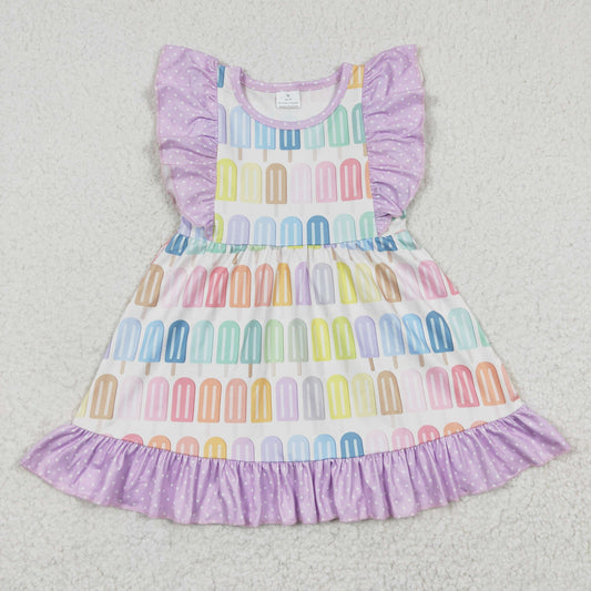 GSD0293 Purple Summer Ice Girls Short Sleeve Dresses