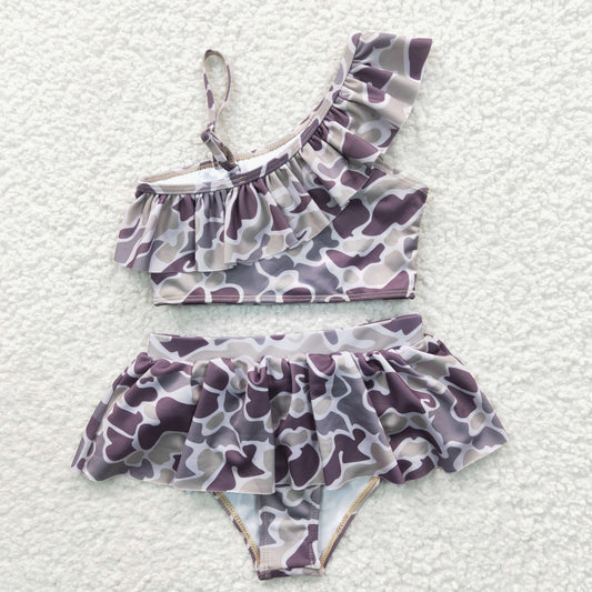 S0078 Leopard Girls Swimming Bathing Suits Swimsuits