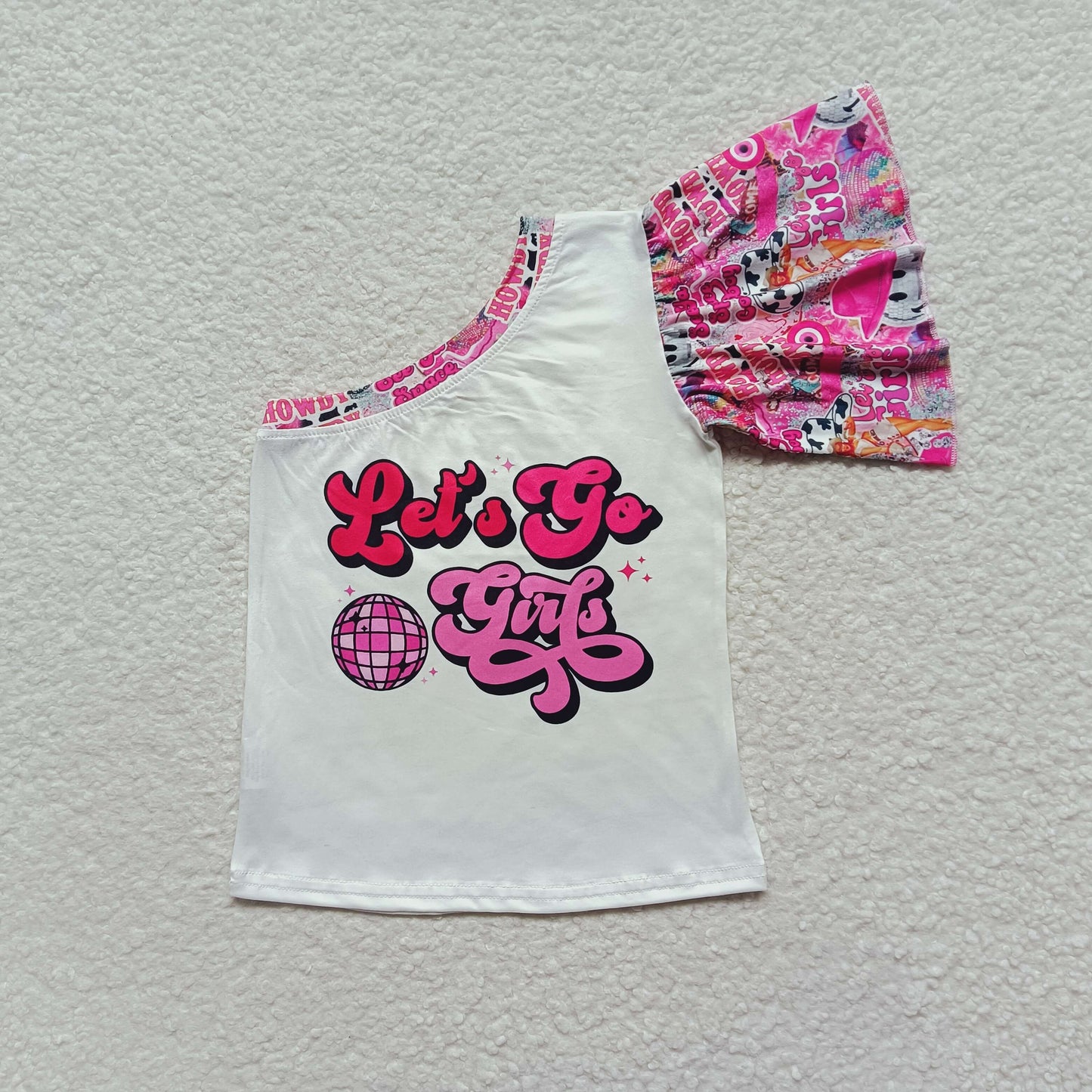 GT0167 Pink Let Go  Girls Short Sleeve Top T-shirts