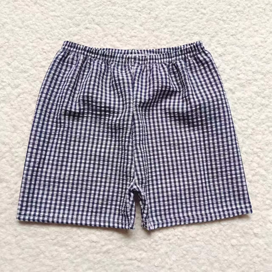 SS0075 Black Plaid Ruffles Boys Shorts Pants