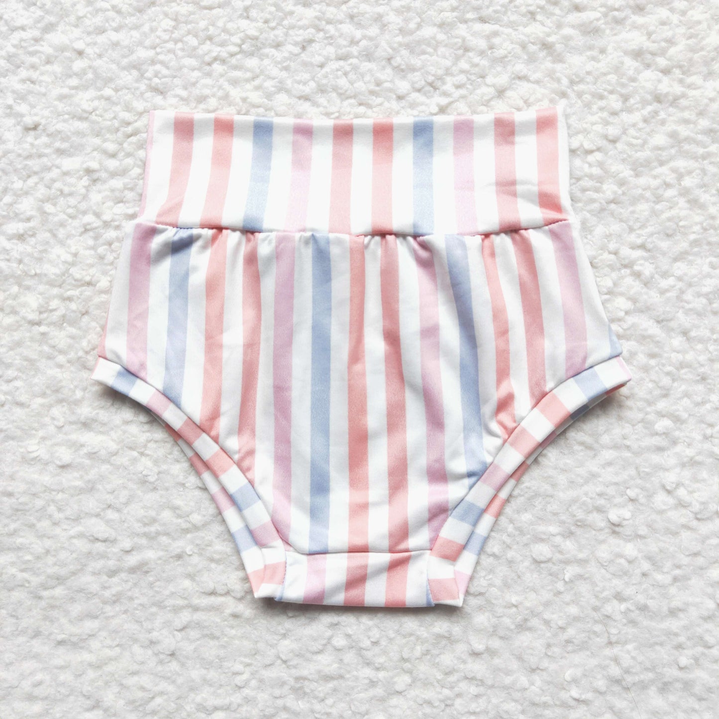 SS0044  Pink Stripes Girls Bummies Shorts