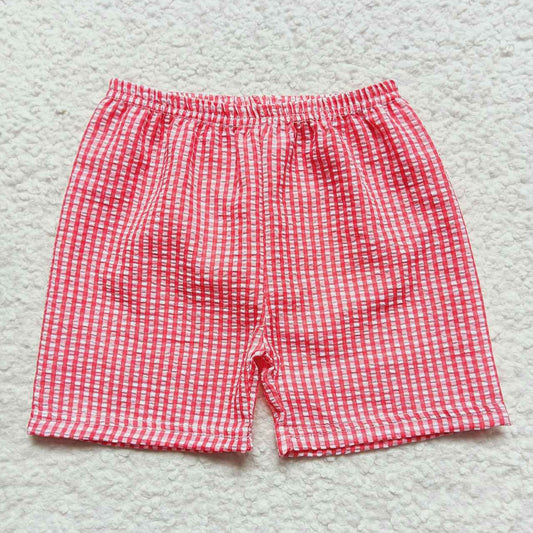 SS0076 Red Plaid Boys Shorts Pants