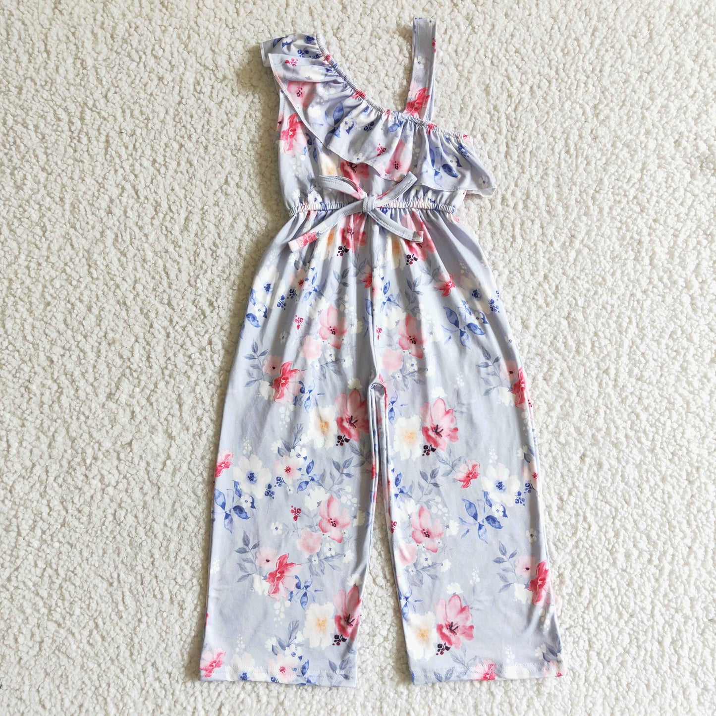 SR0008 Pink Purple Floral Jumpsuits