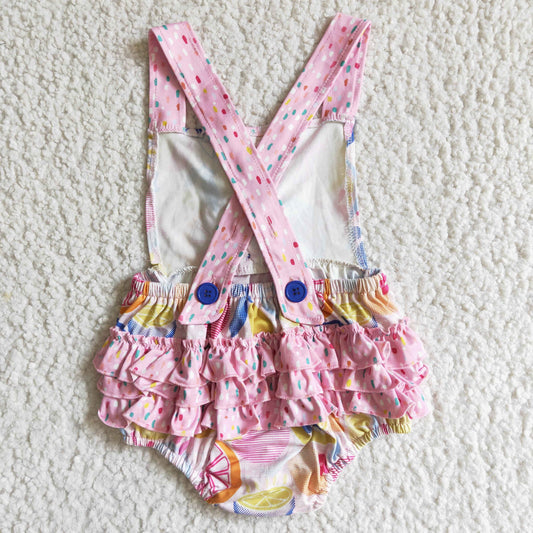 S0016 Pink Lemon Lace Girls Swimming Bathing Suits Swimsuits