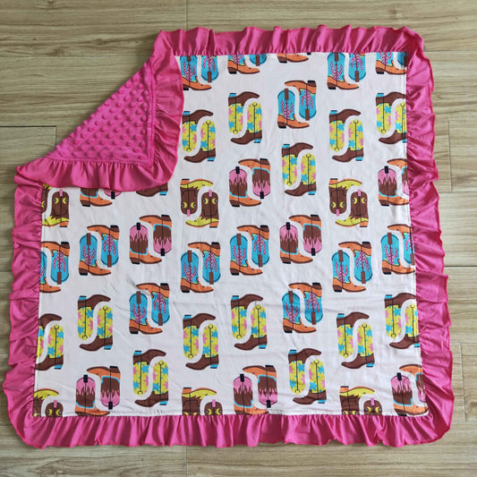 BL0004 Pink Boos Cowboy Blanket