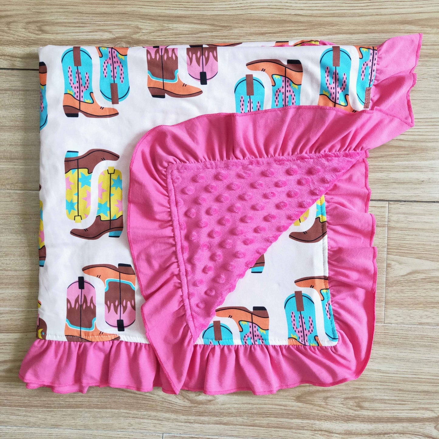 BL0004 Pink Boos Cowboy Blanket