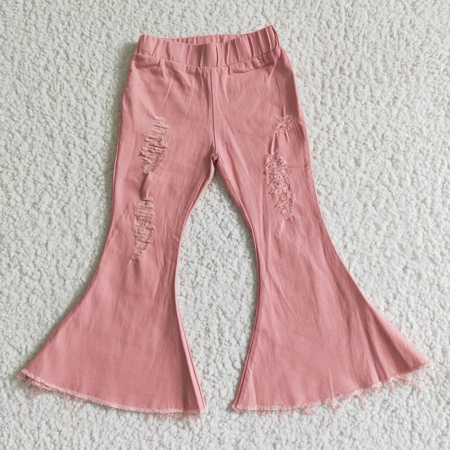 C13-1-2 Pink Distress Baby Girls Denim Jeans