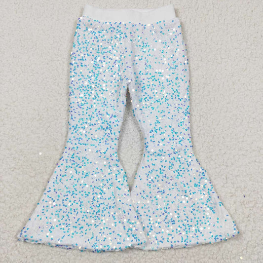 C16-20 White Sequin Bell-bottom Hot Sale Kids Pants