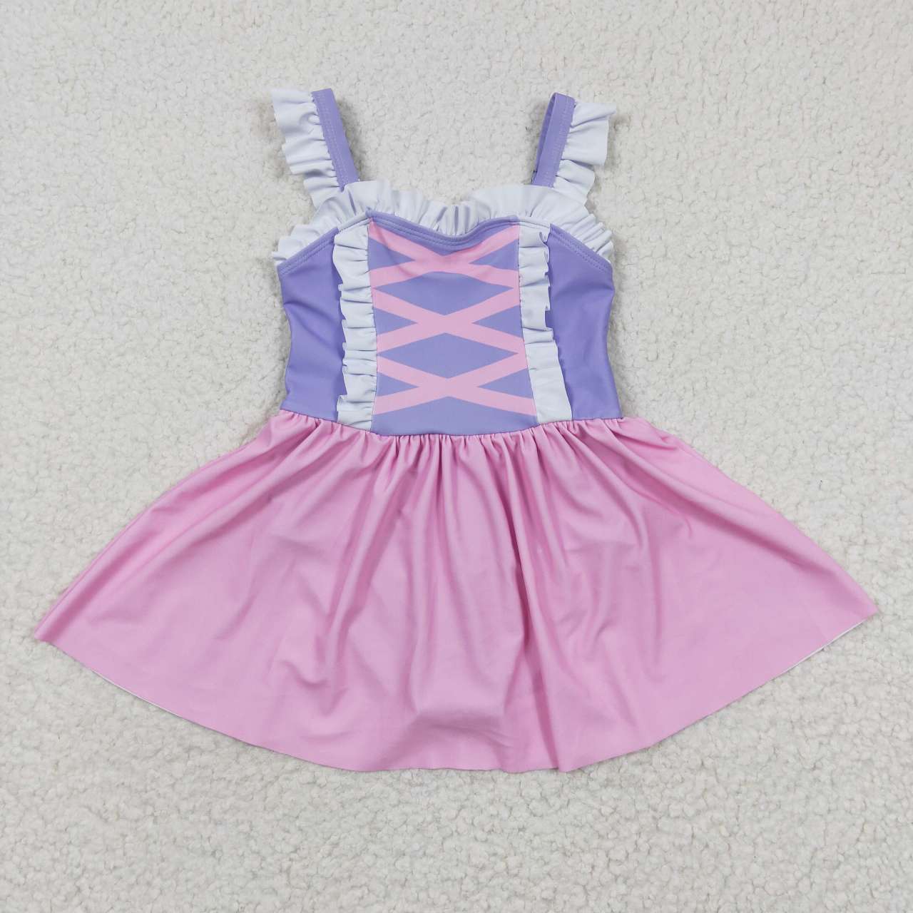 S0133 Pink Purple Dresses Girls Swimming Bathing Suits Swimsuits