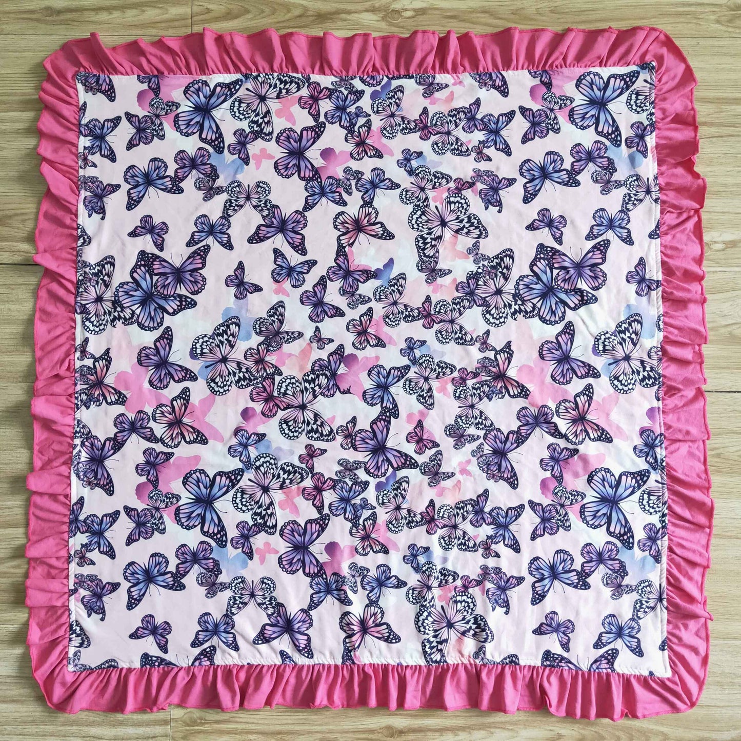 BL0001 Pink Purple Butterfly Blanket