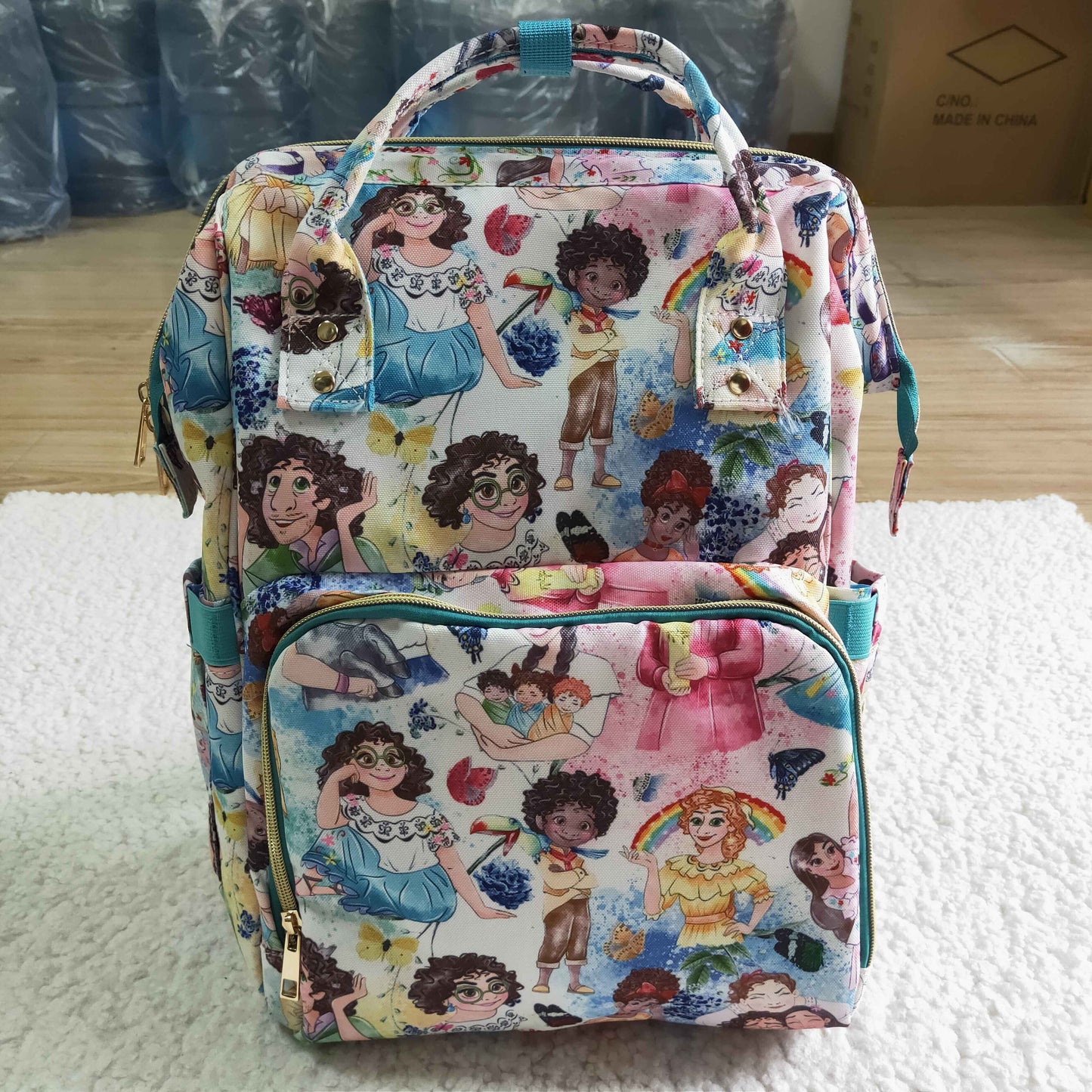 BA0003 En Floral Cartoon School Bag Bagpack