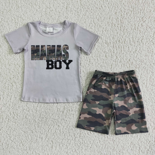 BSSO0049 MAMAS Boy Camo Boys Short Sleeve Shorts Outfits