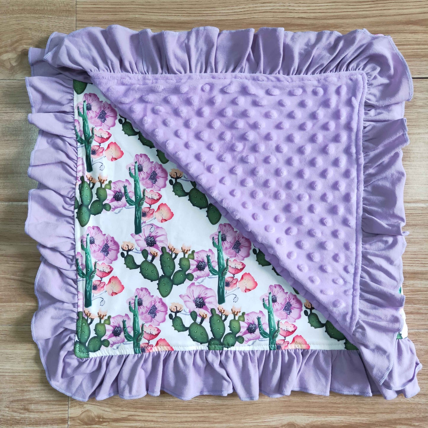 BL0002 Purple Floral Cactus Blanket