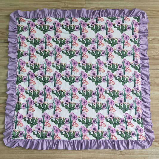 BL0002 Purple Floral Cactus Blanket