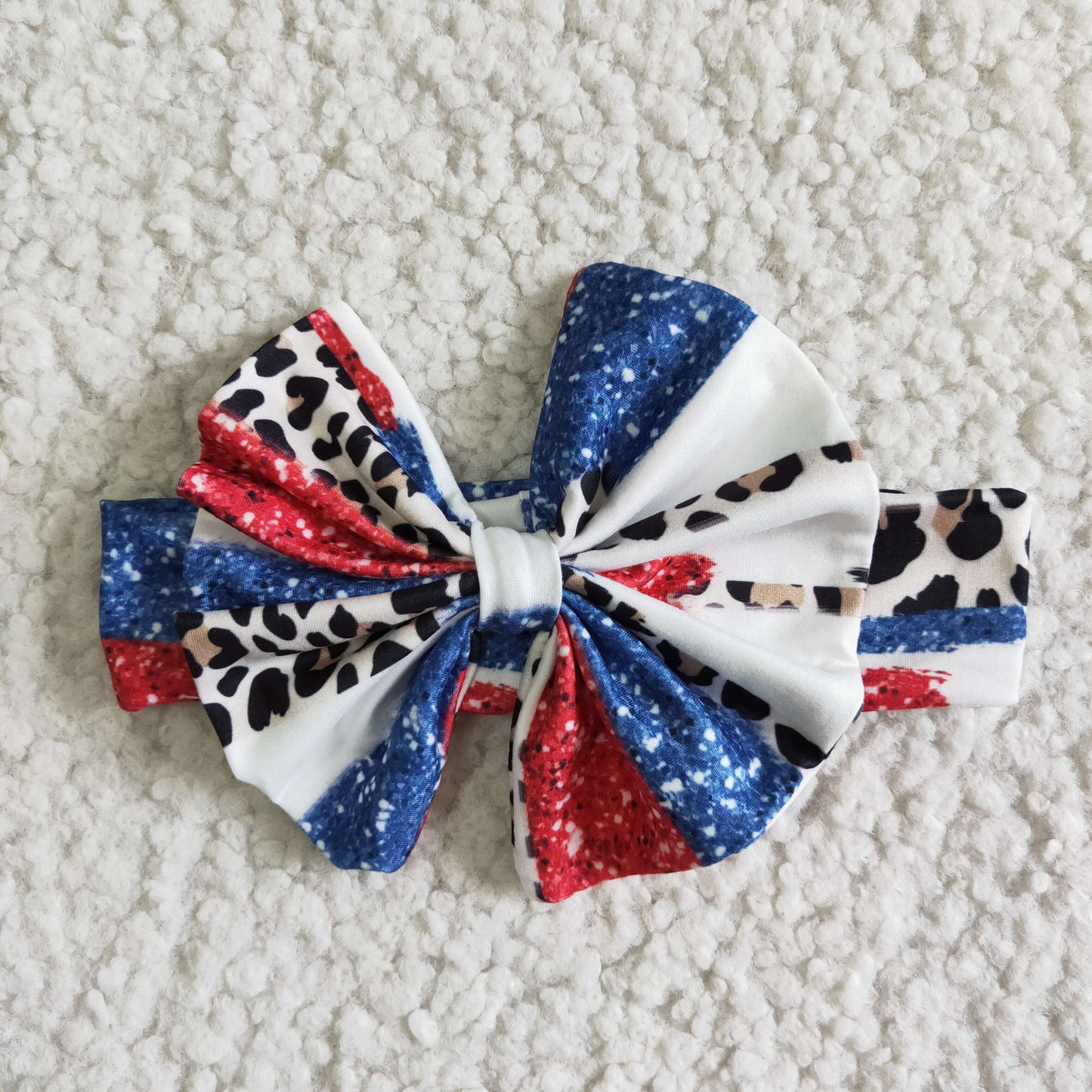 NC0007 4th Of July Little Miss USA With Bow Headband 3pcs Girls Short Sleeve Bummies Outfits