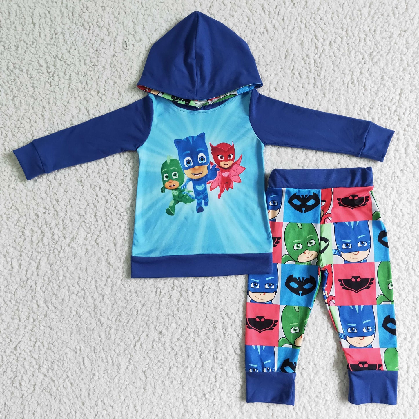 Clearance 6 A9-19 Cartoon Blue Boys Long Sleeve Hoodies Outfits