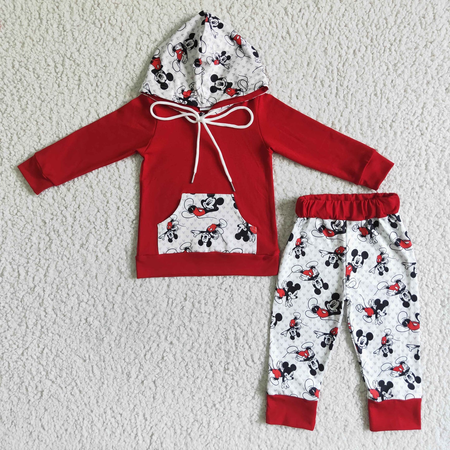 Clearance 6 A30-12 Christmas Red Cartoon Pockets Boys Long Sleeve Hoodies Outfits