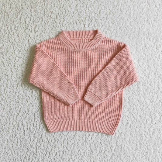 GT0036 Pink Girls Long Sleeve Sweater