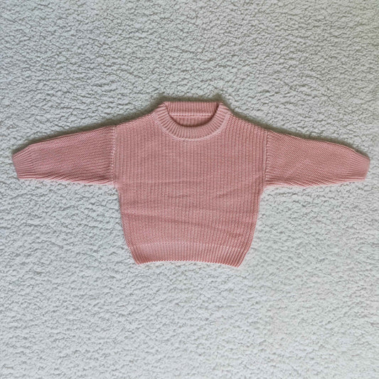 GT0036 Pink Girls Long Sleeve Sweater