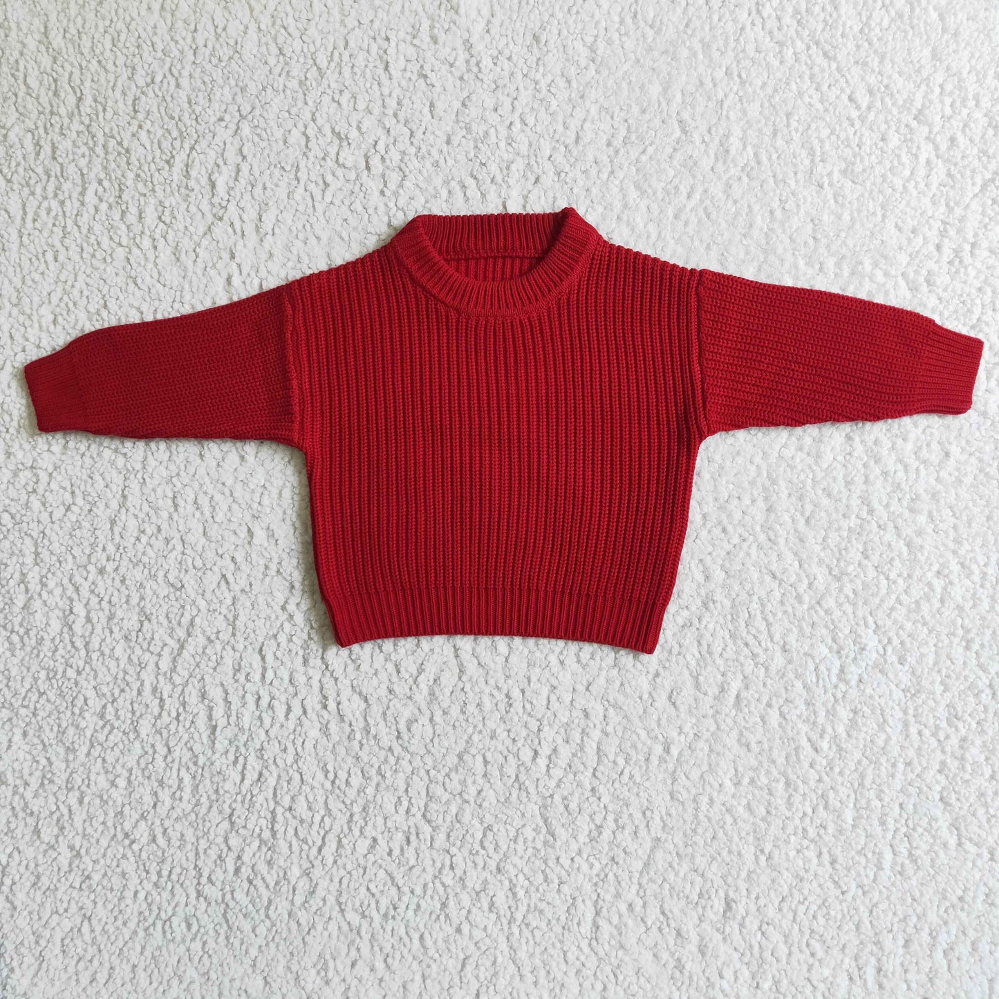 GT0032 Red Girls Long Sleeve Sweater