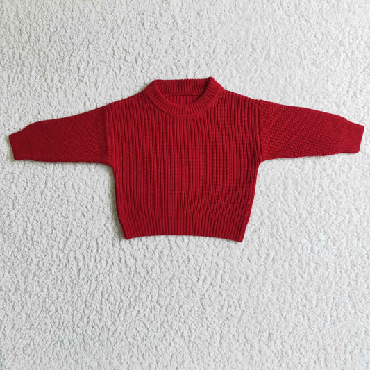 GT0032 Red Girls Long Sleeve Sweater