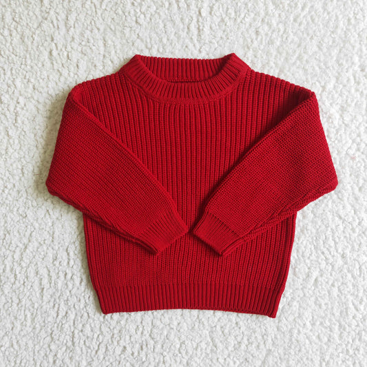 GT0032 Red Girls Long Sleeve Sweater