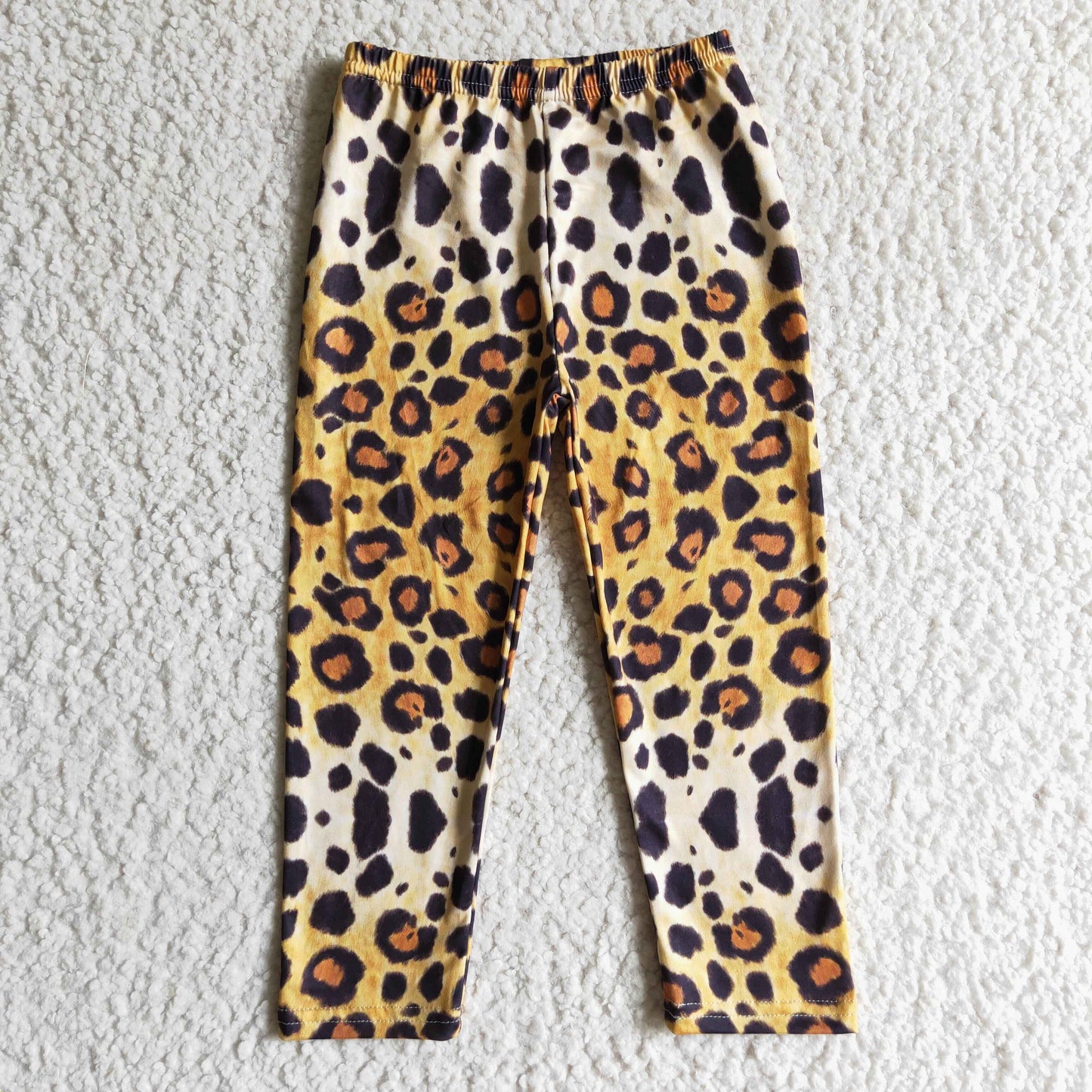 P0012 Yellow Leopard Baby Girls Legging Long Pants