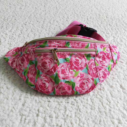 BA0023 Pink Floral Flower Print Little Bag Bagpack