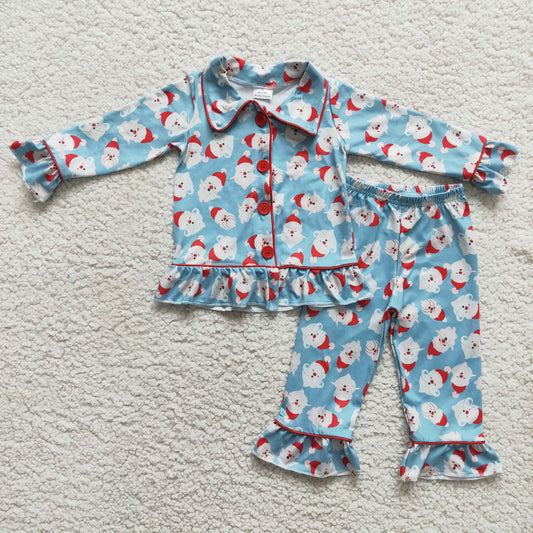 Christmas Blue Santa Pajamas