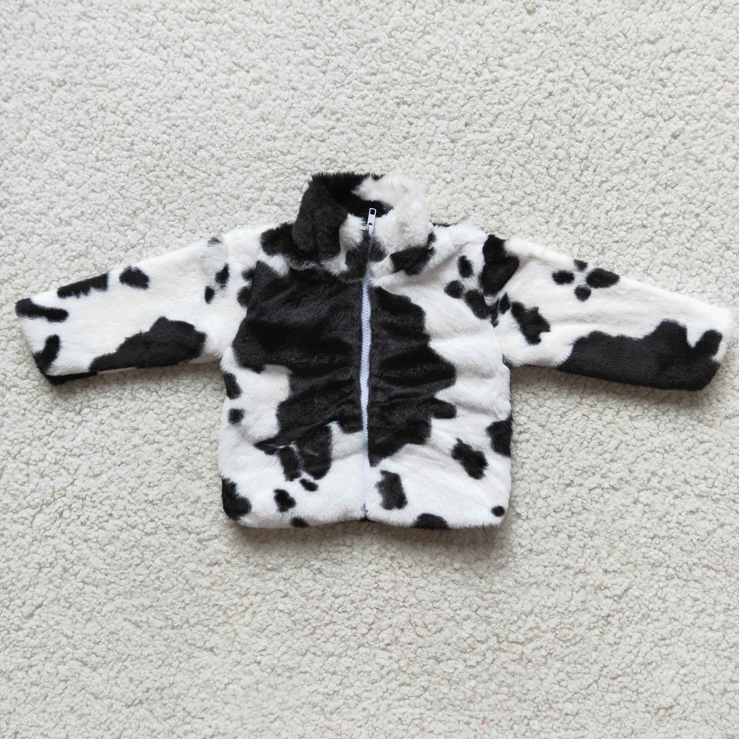 6 B0-19 Black Cow Print Winter Vest