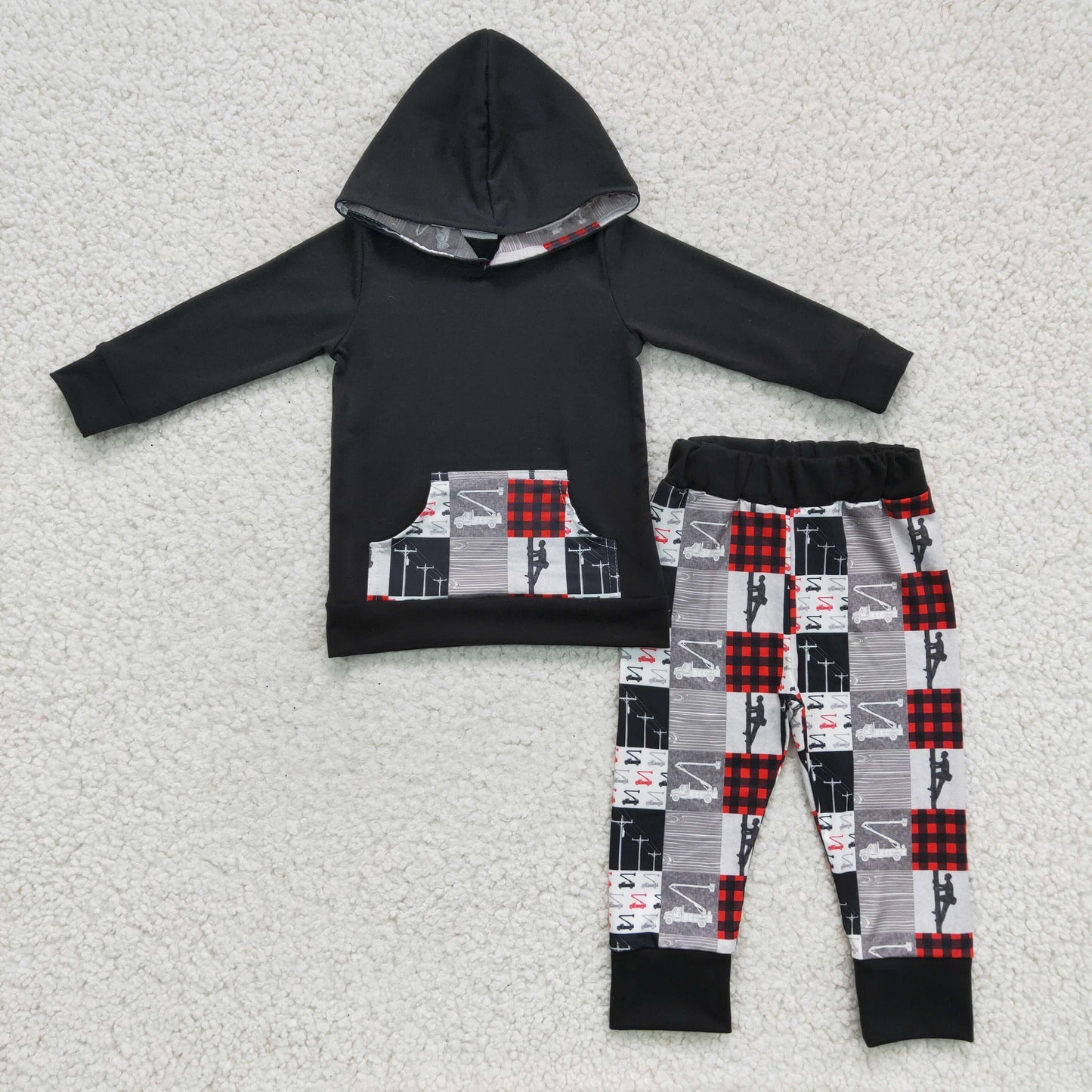 6 C8-18 Black Line Boys Long Sleeve Hoodies Outfits