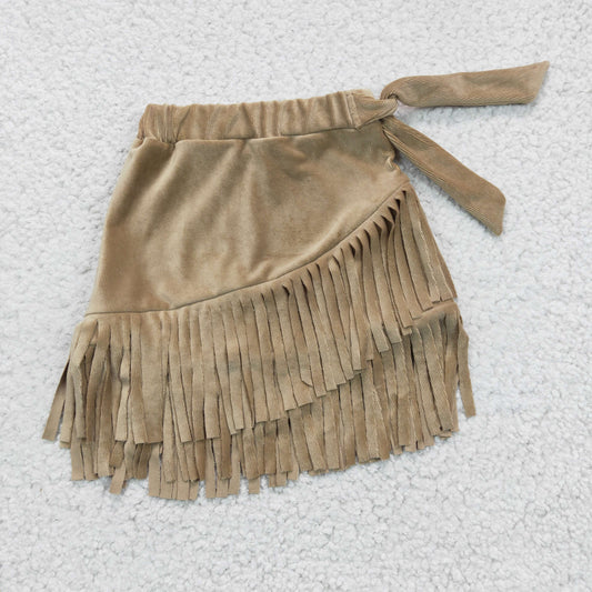 GLK0004 Brown Tassel  Girls Dresses
