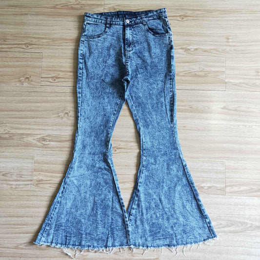 P0011 Adult Blue Girls Bell Pants Denim Jeans