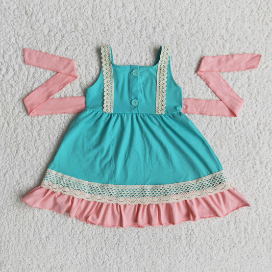 Easter Cross Embroidery Girls Dress