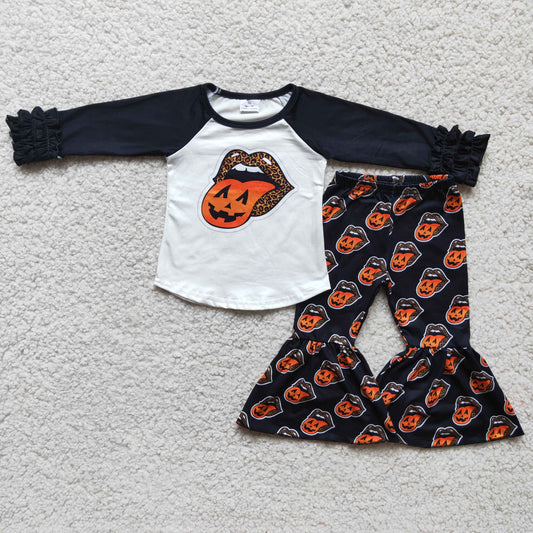 Halloween Long Sleeve Fall Casual Baby Girls Outfits