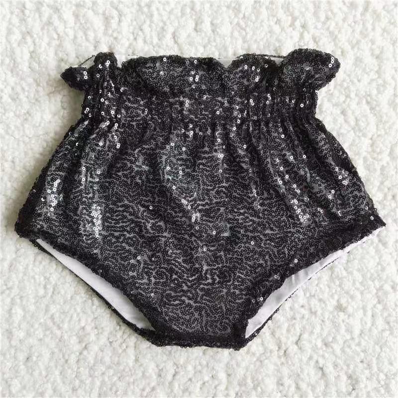 Black Sequin Fabric Bummies