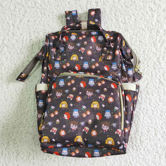 E10-m Brown Magic Cartoon School Bag Bagpack