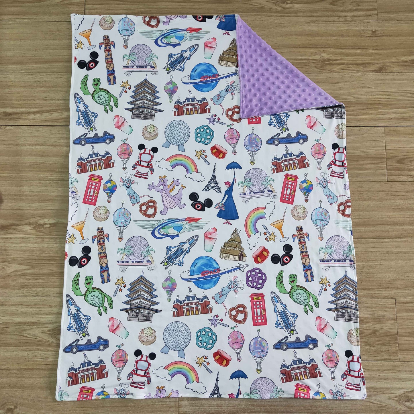 6 B7-34 Purple M Cartoon  Blanket