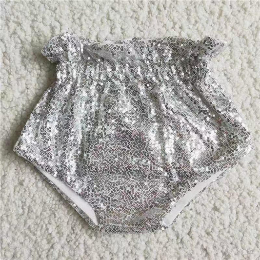Silver  Sequin Fabric Bummies