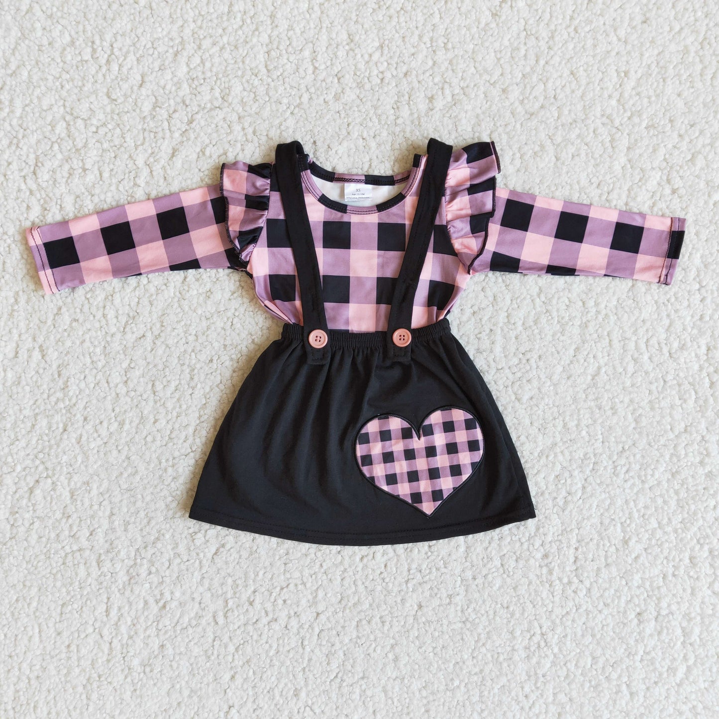 6 A28-30 Valentine Baby Girls 2 pcs Long Sleeve Skirt Dress